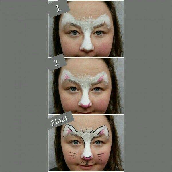 Maquillaje aquagrim con la imagen de un gato