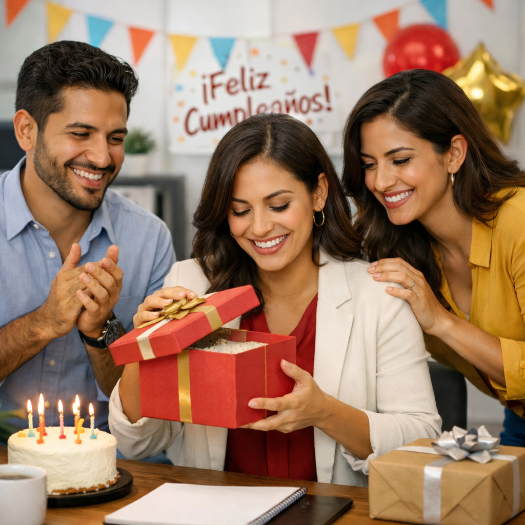 Ideas de regalo para compañero de trabajo: taza personalizada y dulces